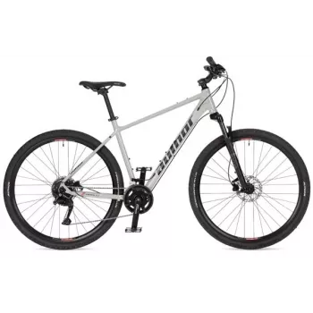 Author Grand 29 Foggy Grey/Black 20 2026 - 29 inch Riteņa Triple Butted Alumīnija kalnu velosipēds, Shimano Altus 2x9, hidrauliskās disku bremzes
