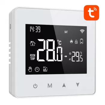 AVATTO WT198 WiFi viedais termostats ar LCD skārienekrānu, darbojas ar Tuya Smart Life, Alexa, Google Assistant