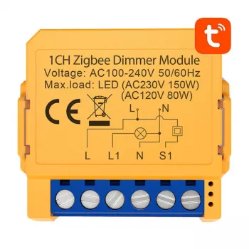 AVATTO ZDMS16-1 ZigBee viedās kontaktligzdas slēdzis, saderīgs ar TUYA