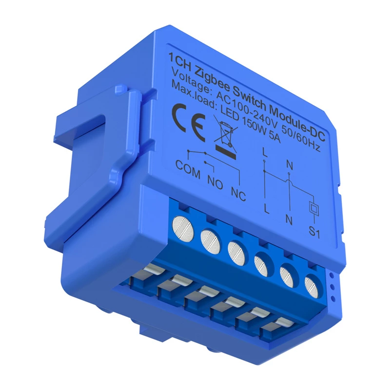 Avatto ZWSM16-DC-1 viedais ZigBee 3.0 1 kanāla slēdža modulis ar bezsprieguma sauso kontaktu