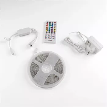 Avide LED Strip Blister 12V 16W RGB 5m ar IR tālvadības pulti
