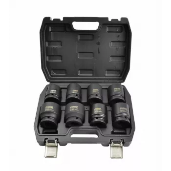 AWTOOLS Black Line 3/4 Inch Drive trieciena uzgriežņu komplekts, 8-daļīgs, 24-38mm, Short, Cr-Mo