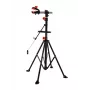 AWTOOLS 30kg velosipēdu remonta statīvs ar 360° rotējošu skavu, salokāms trijkājis, instrumentu paplāte, augstums regulējams 107-190cm, melns/sarkans