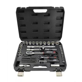 AWTOOLS 72-Daļu 1/2 collu un 1/4 collu Piedziņas Uzgriežņu atslēgu komplekts BLACK LINE