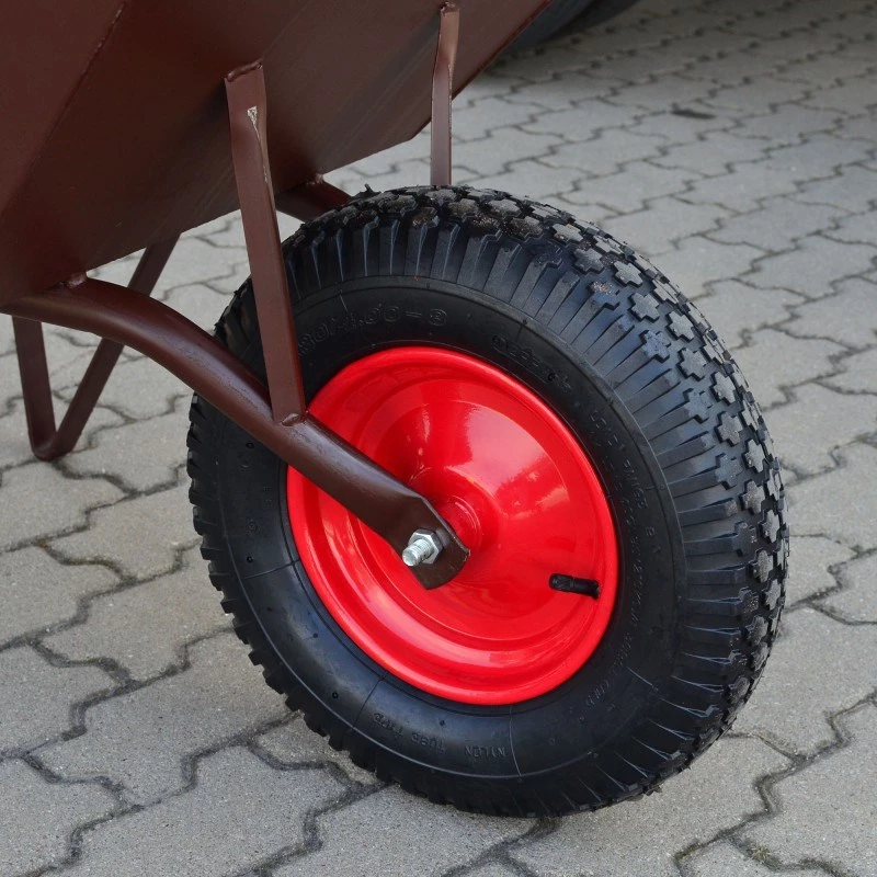 AWTOOLS AW00038 Dārza rati / Ķerra 100L 200kg 4 riteņu izgāšanas rati Zaļa
