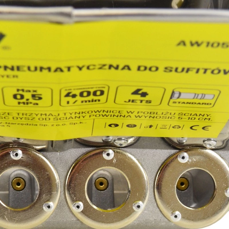 AWTOOLS AW10502 Pneimatiskais apmetējs griestiem - 5L tvertne, 3 sprauslas, 6-9 bar