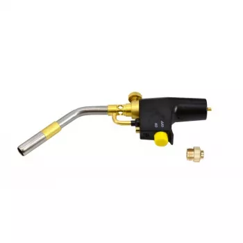 AWTOOLS AW13815 Gāzes lodlampa ar pjezo aizdedzi, 1300°C, regulējama liesma, bajonetes savienojums 227g kārtridžiem