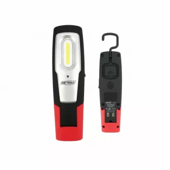 AWTOOLS AW17601 COB LED Galvas lampa - 120 lūmeni, 3 režīmi, IPX4 ūdensizturīga, regulējama galvas saite, darbojas ar baterijām