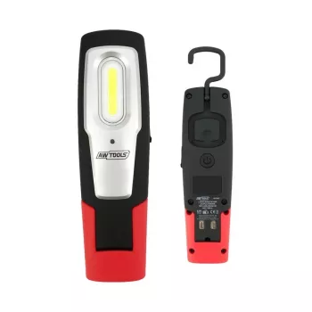 AWTOOLS AW17601 COB LED Galvas lampa - 120 lūmeni, 3 režīmi, IPX4 ūdensizturīga, regulējama galvas saite, darbojas ar baterijām