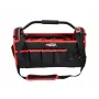 AWTOOLS AW30661 Instrumentu uzglabāšanas kaste, 480 x 250 x 250 mm, augstas triecienizturības polipropilēns, melna ar sarkaniem akcentiem, metāla aizdare, atslēgas cilpa, salokāms rokturis, 2 vāka organizatori