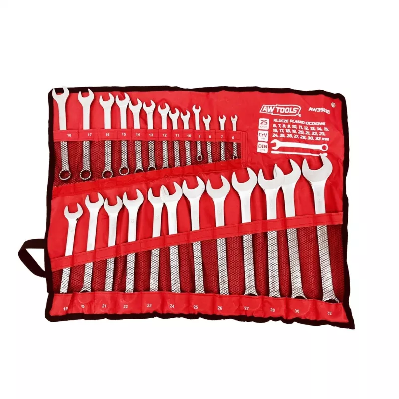 AWTOOLS AW39818 18 mm Kombinētā uzgriežņu atslēga, hroma vanādija tērauds