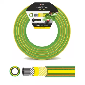 AWTOOLS AW70406 Dārza šļūtene 1/2 inch x 50m 3-slāņu PVC šķērsām pīts poliesters zaļa