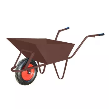 AWTOOLS Construction Wheelbarrow 85L 1.5mm Brown with Wheel Cover