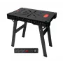 AWTOOLS Saliekams Darbnīcas Galds ar Strāvas Sloksni, Ātra Montāža, 1000x600x750 mm, 150 kg Ietilpība, Melns Rāmis, Dabīgs Koka Galda Virsma