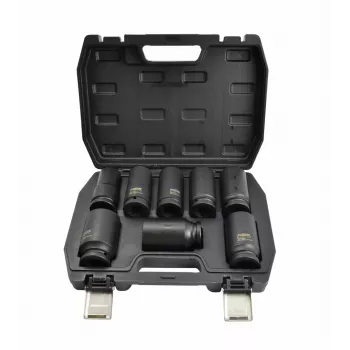 AWTOOLS Trieciena uzgriežņu atslēgu komplekts 3/4 inch 8 daļas dziļie garie 24-38mm Black Line