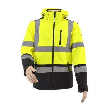 AWTOOLS Softshell jaka T3 ar atstarojošiem elementiem, XXL, melna/pelēka