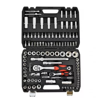 AWTOOLS Uzgriežņu atslēgu komplekts 108 daļas 1/2 inch un 1/4 inch piedziņa Black Line
