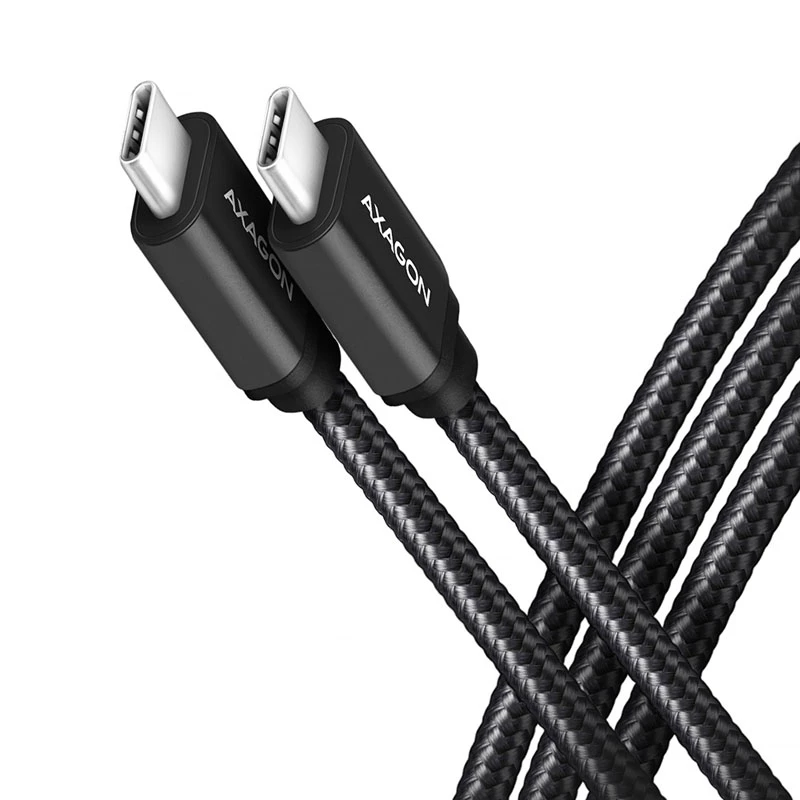 AXAGON BUCM-CM15AB USB-C uz USB-C 2.0 kabelis, 1,5m, PD 60W, 3A, pīts - Melns