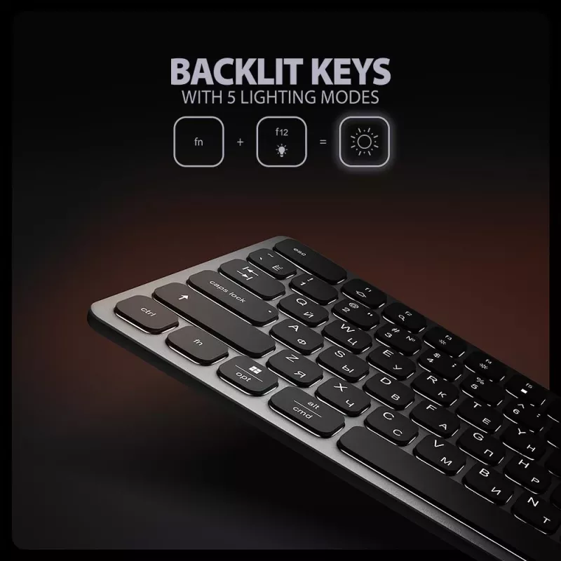 AXAGON HMC-KB-CRL USB-C tastatūra ar 9-in-1 centrmezglu, HDMI 4K, PD 100W, Gigabit Ethernet, karšu lasītāju, melna
