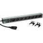 Bachmann 19 collu 1U 8 vietu C13 90° leņķa PDU ar C14 ieeju, 2m kabelis (800.4023)