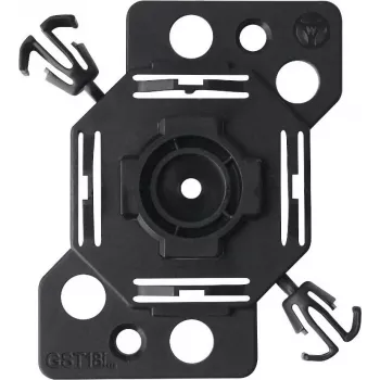 Bachmann 375.542 vienvietīga 50x50 mm ierīces montāžas plate, melna
