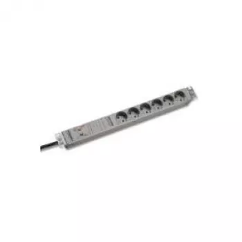 Bachmann 691689 19 collu 1U statīva barošanas bloks ar 6 Schuko kontaktligzdām, pārsprieguma aizsardzību un tīkla filtru, pelēks