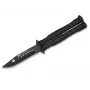 Balisong tauriņa nazis K25 02131 melns 440 nerūsējošā tērauda clip point asmens alumīnija rokturis