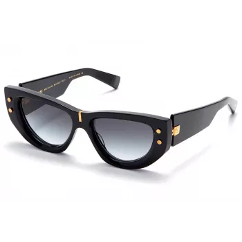 Balmain BPS-151A-55 Sieviešu saulesbrilles Melns Acetāts Pelēks Polikarbonāta Lēca 55 mm