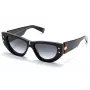 Balmain BPS-151A-55 Sieviešu saulesbrilles Melns Acetāts Pelēks Polikarbonāta Lēca 55 mm