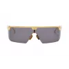 BALMAIN Unisex Saulesbrilles BPS-147A-142 Melns Acetāts Kvadrātveida Rāmis Pelēkas Neilona Lēcas 43/27/147 mm