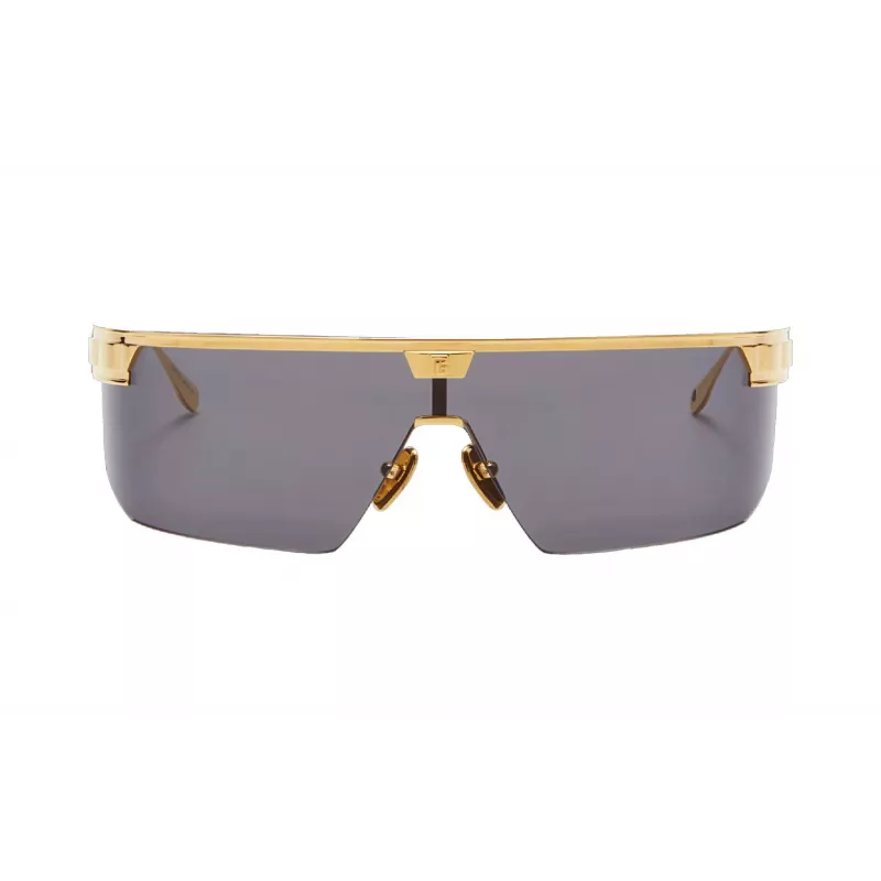BALMAIN Unisex Saulesbrilles BPS-147A-142 Melns Acetāts Kvadrātveida Rāmis Pelēkas Neilona Lēcas 43/27/147 mm