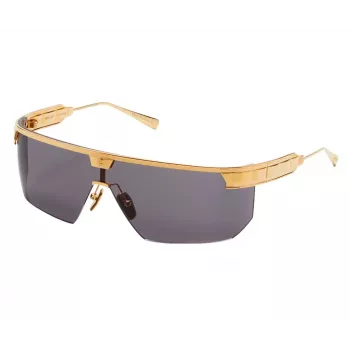 BALMAIN Unisex Saulesbrilles BPS-147A-142 Melns Acetāts Kvadrātveida Rāmis Pelēkas Neilona Lēcas 43/27/147 mm