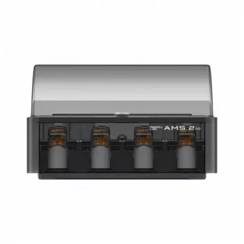 BambuLab AMS 2 Pro automātiskā materiālu sistēma Bambu Lab 3D printeriem, 4 spoļu daudzkrāsu drukāšana, RFID pavediena noteikšana, mitruma kontrole, melna