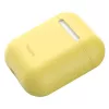 Baseus Apple Silica Series Ultra-plāns silikona aizsargmaciņš AirPods 1/2 dzeltenā krāsā