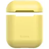 Baseus Apple Silica Series Ultra-plāns silikona aizsargmaciņš AirPods 1/2 dzeltenā krāsā