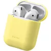 Baseus Apple Silica Series Ultra-plāns silikona aizsargmaciņš AirPods 1/2 dzeltenā krāsā