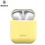 Baseus Apple Silica Series Ultra-plāns silikona aizsargmaciņš AirPods 1/2 dzeltenā krāsā