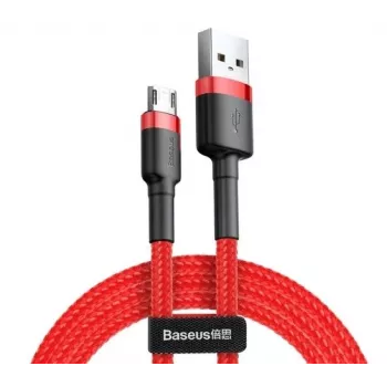Baseus Cafule kabelis, izturīgs neilona pīts vads USB / Micro USB QC3.0 2.4A 1M Sarkans