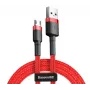 Baseus Cafule kabelis, izturīgs neilona pīts vads USB / Micro USB QC3.0 2.4A 1M Sarkans
