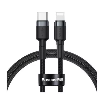 Baseus Cafule kabelis, izturīgs neilona pīts USB-C uz Lightning PD 18W QC3.0 1m Melns