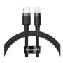 Baseus Cafule kabelis, izturīgs neilona pīts USB-C uz Lightning PD 18W QC3.0 1m Melns