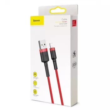 Baseus Cafule Lightning kabelis 2A 3m Sarkans/Melns (CALKLF-R09)