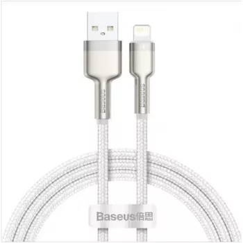Baseus Cafule Metal USB-A to Lightning kabelis 1,0 m 2,4 A balts