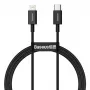 Baseus Cafule Series Metal USB-A to Lightning kabelis 1m Melns CATLYS-A01