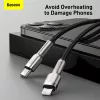Baseus Cafule Series Metal USB-C to Lightning kabelis PD 20W 1m Melns