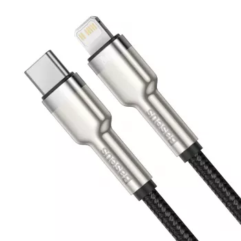 Baseus Cafule Series Metal USB-C to Lightning kabelis PD 20W 1m Melns