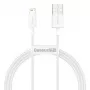 Baseus Cafule Series USB-A to Lightning kabelis 2m Balts CALYS-C02