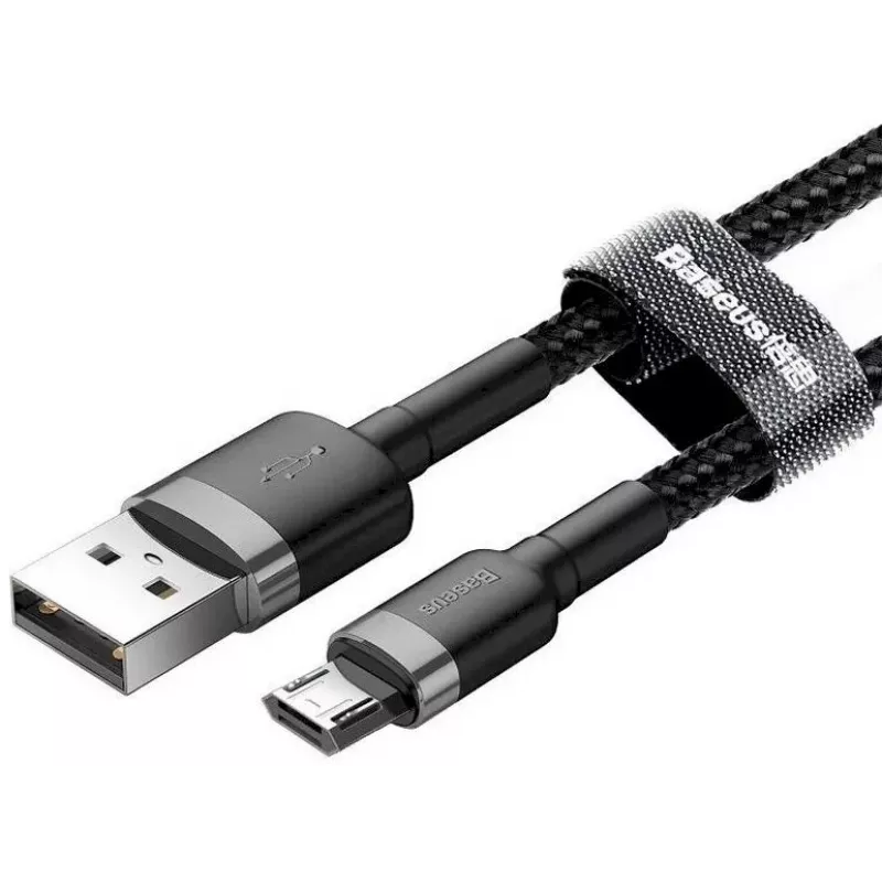 Baseus Cafule USB 2.0 Type A uz Micro B vīrietis-vīrietis kabelis 2m (Melns)