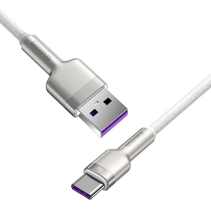 Baseus Cafule USB-A uz USB-C kabelis, 66W, 1m, Balts