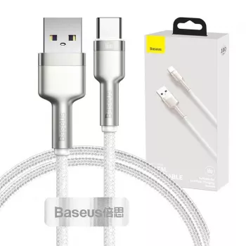 Baseus Cafule USB-A uz USB-C kabelis, 66W, 1m, Balts